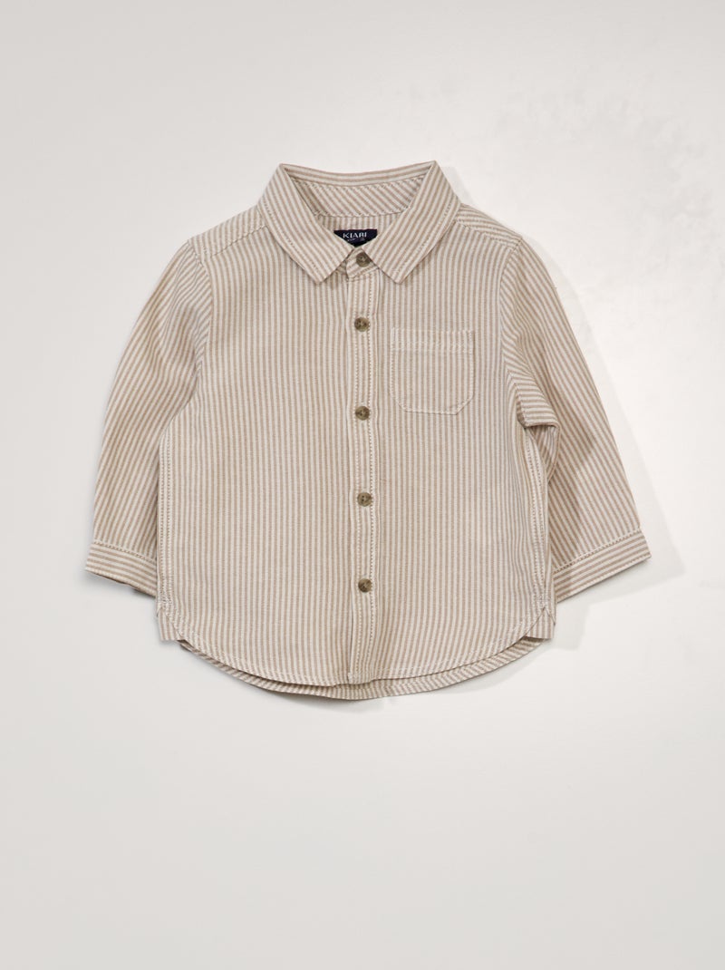 Camisa de rayas MARRON - Kiabi