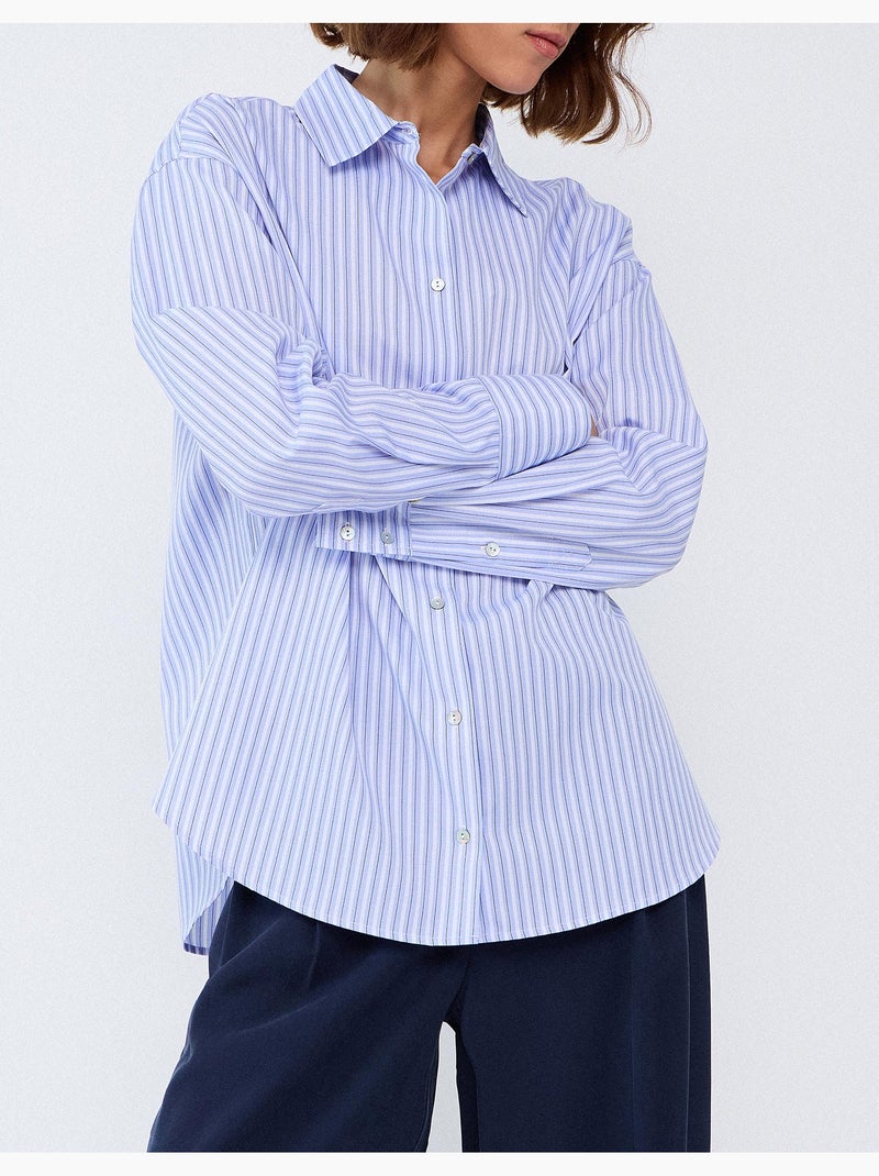 Camisa de rayas, mo fashion Azul - Kiabi