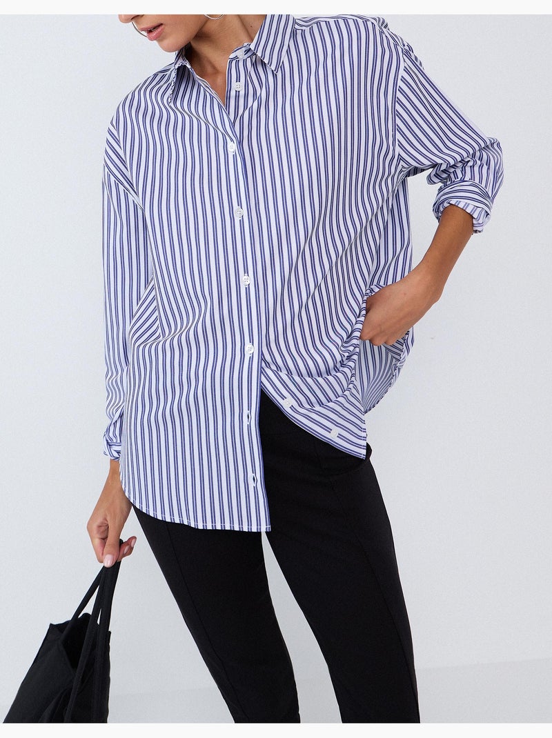 Camisa de rayas, mo fashion Azul - Kiabi