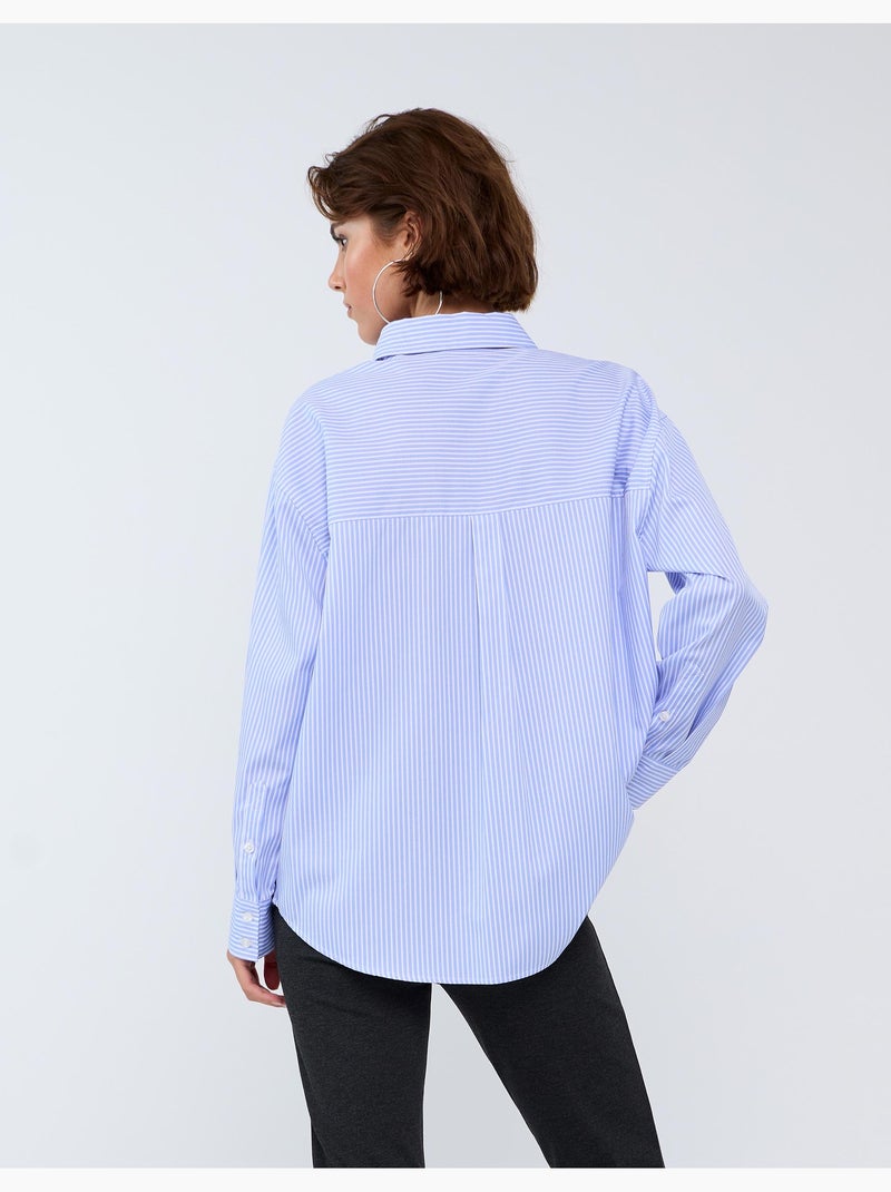 Camisa de rayas, mo fashion Azul - Kiabi