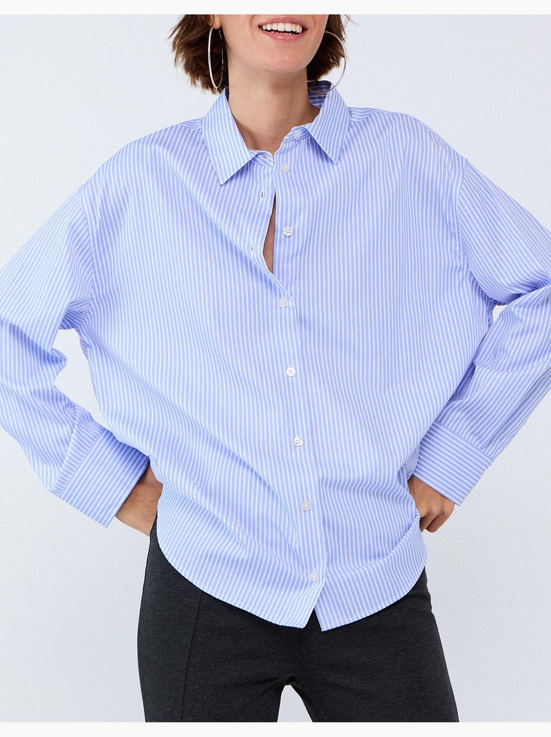 Camisa de rayas, mo fashion Azul - Kiabi