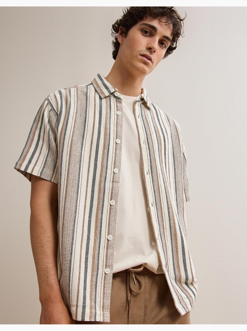 Camisa de rayas, MO Fashion Beige - Kiabi