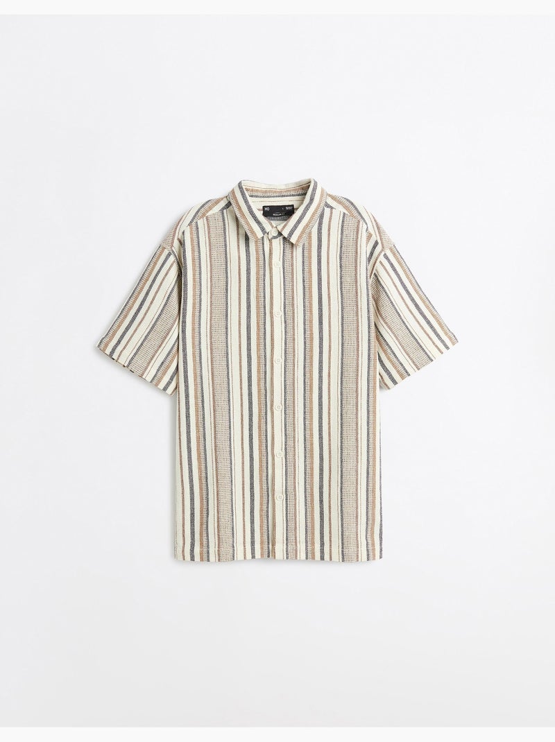 Camisa de rayas, MO Fashion Beige - Kiabi