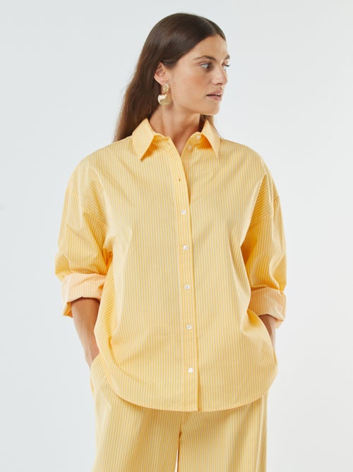 Camisa de rayas oversize de popelina - Kiabi