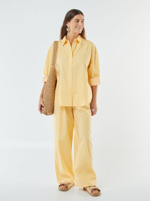 Camisa de rayas oversize de popelina - Kiabi