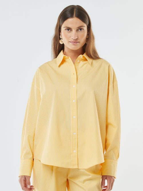 Camisa de rayas oversize de popelina - Kiabi