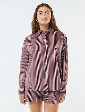 Camisa de rayas oversize de popelina
