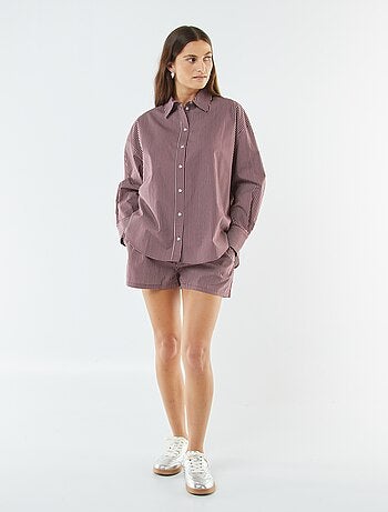 Camisa de rayas oversize de popelina