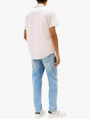 Camisa de rayas para hombre Tommy Hilfiger Linen Blend