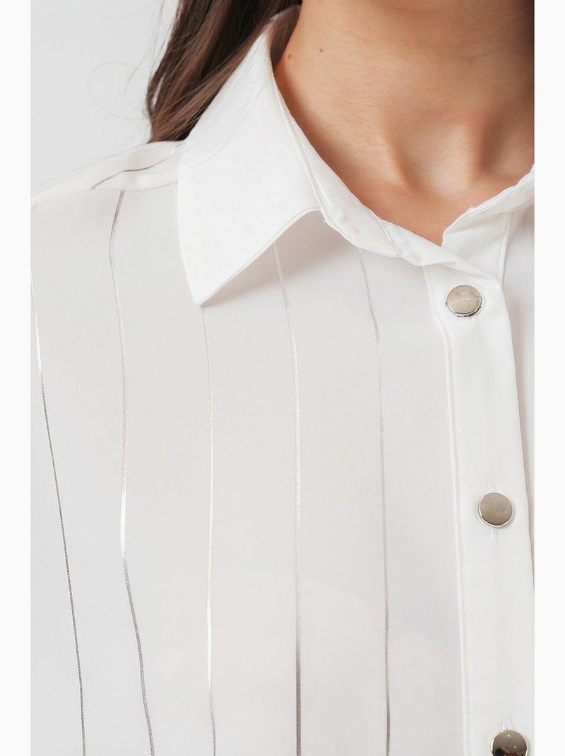 Camisa de rayas plateadas bdart Crema - Kiabi
