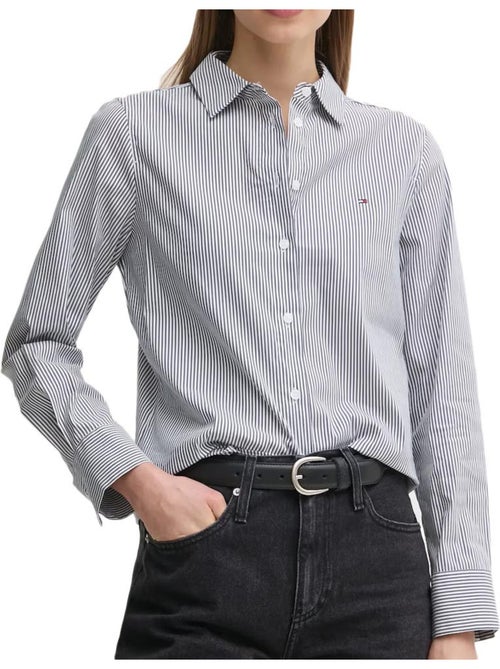 Camisa de Rayas Tommy Hilfiger para Mujer de Popelina Regular - Kiabi
