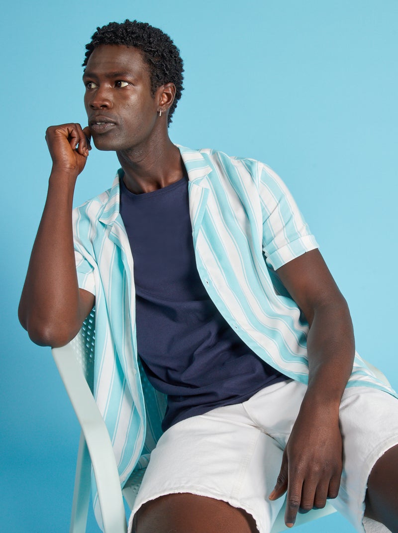 Camisa de rayas vaporosa y ligera AZUL - Kiabi
