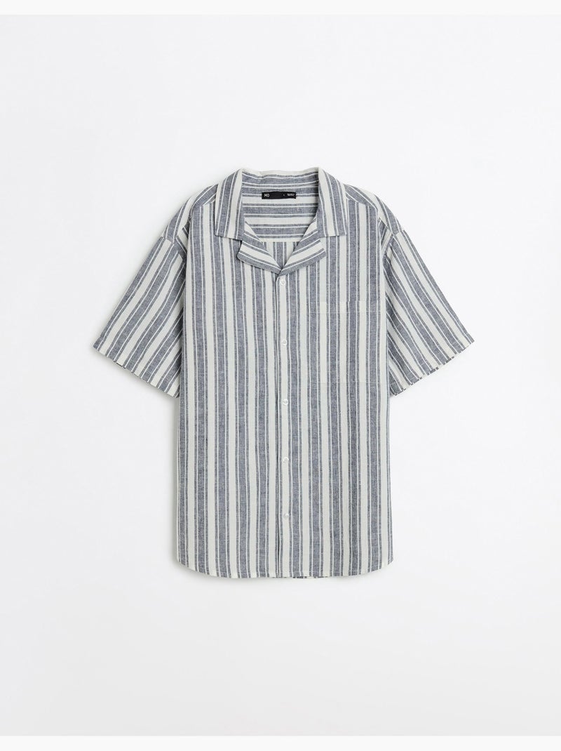Camisa de resort con lino, MO Fashion Azul - Kiabi