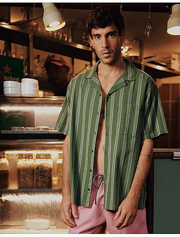 Camisa de resort con lino, MO Fashion