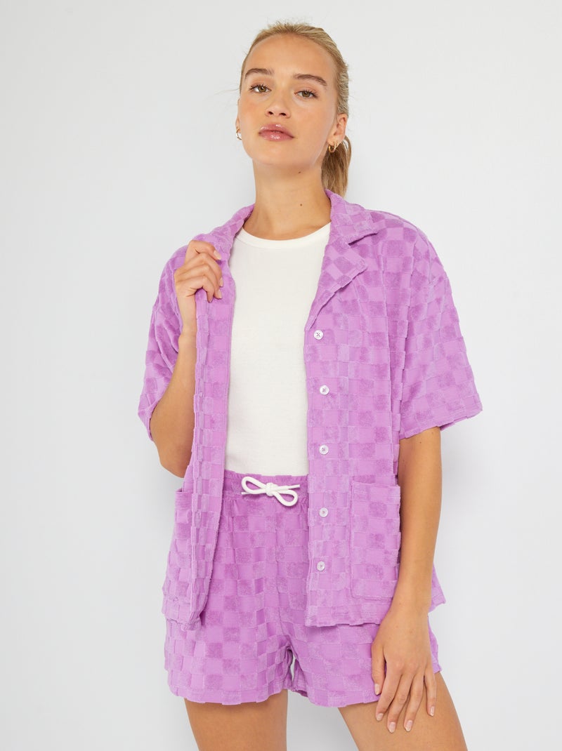 Camisa de rizo rosa iris - Kiabi