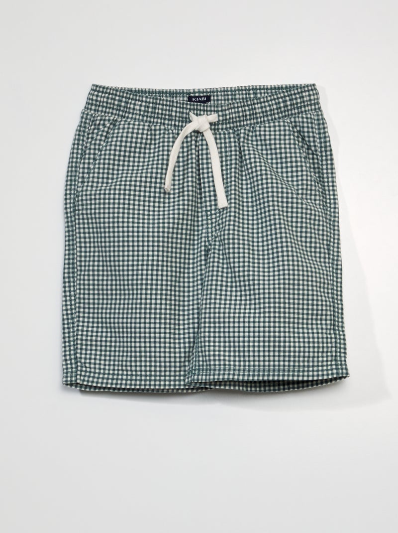 Camisa de sarga de cuadros BLANCO - Kiabi