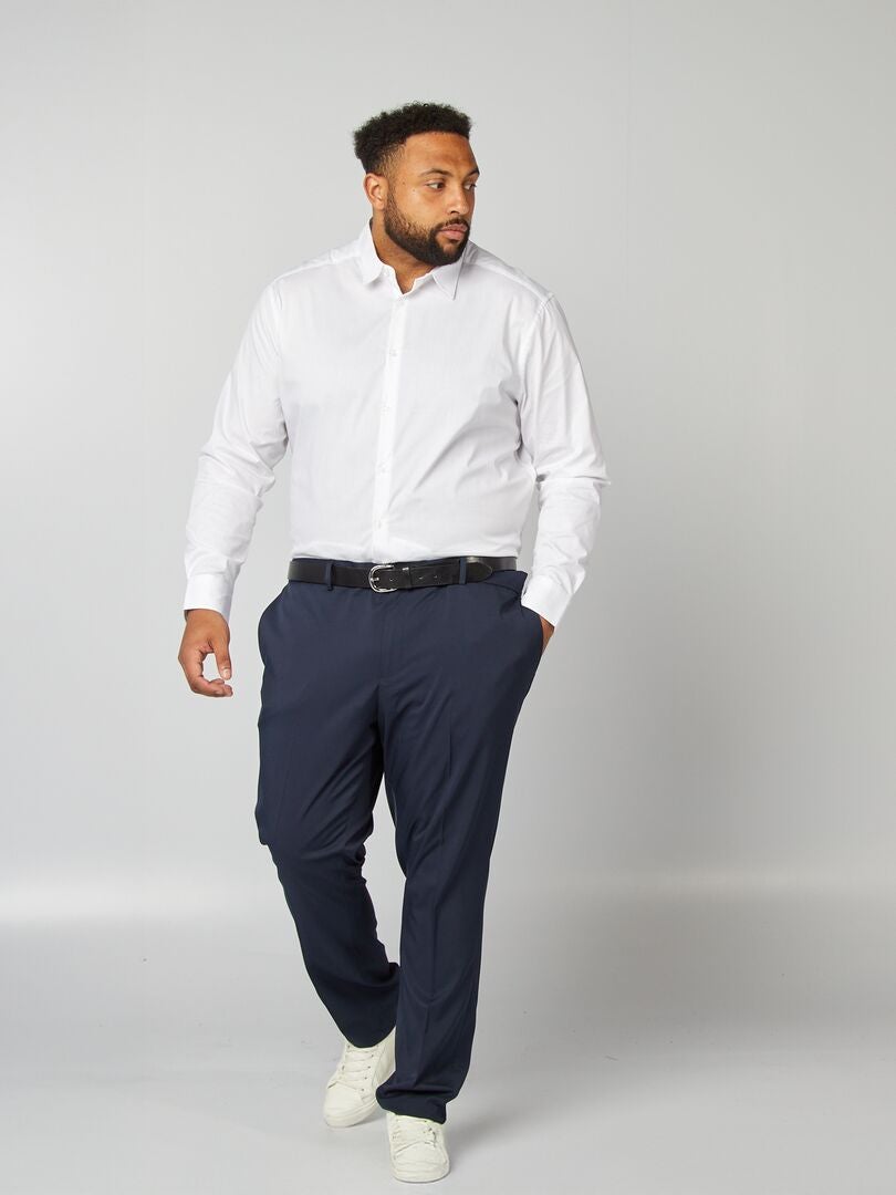 Camisa de sarga elástica Blanco - Kiabi