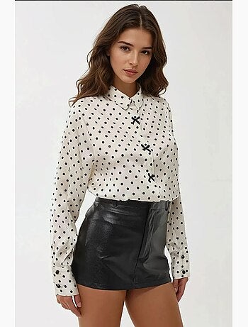 Camisa de satén de lunares con botones hiccup