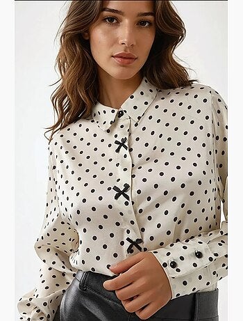 Camisa de satén de lunares con botones hiccup