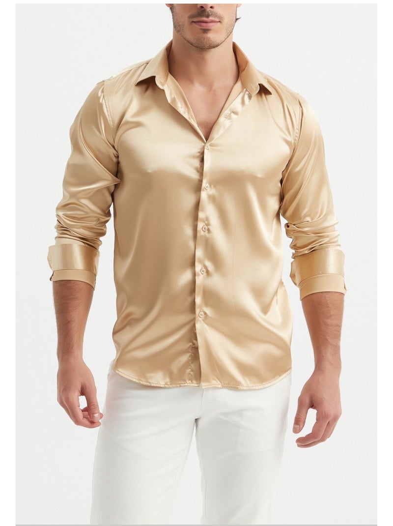 Camisa de satén kebello Beige - Kiabi