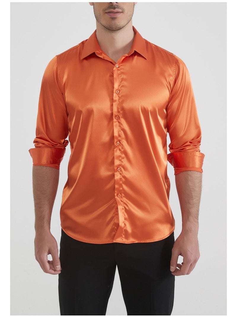 Camisa de satén Kebello Naranja - Kiabi