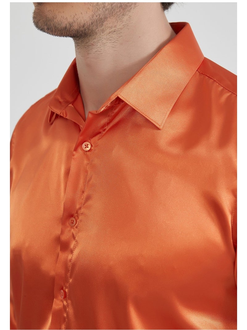 Camisa de satén Kebello Naranja - Kiabi