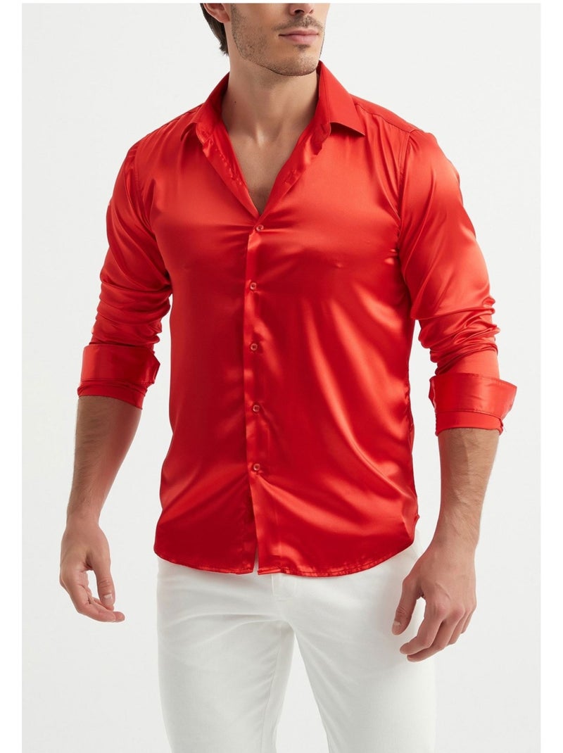 Camisa de satén Kebello Rojo - Kiabi