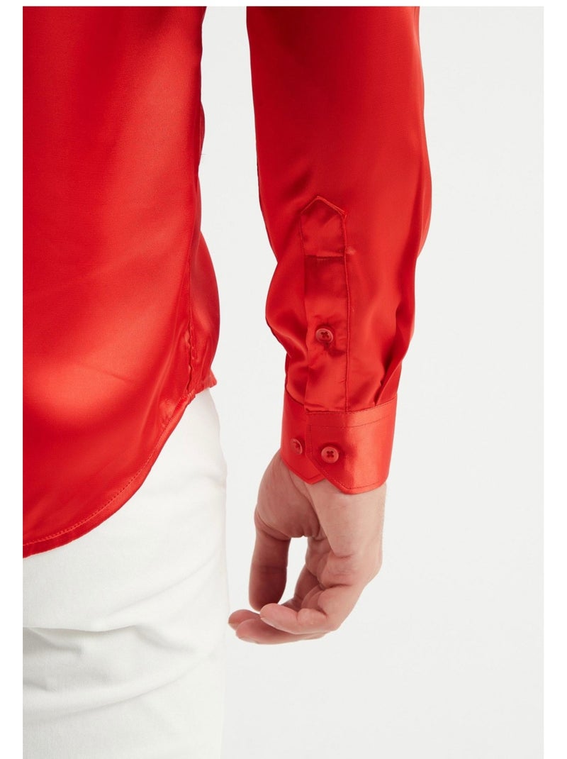Camisa de satén Kebello Rojo - Kiabi