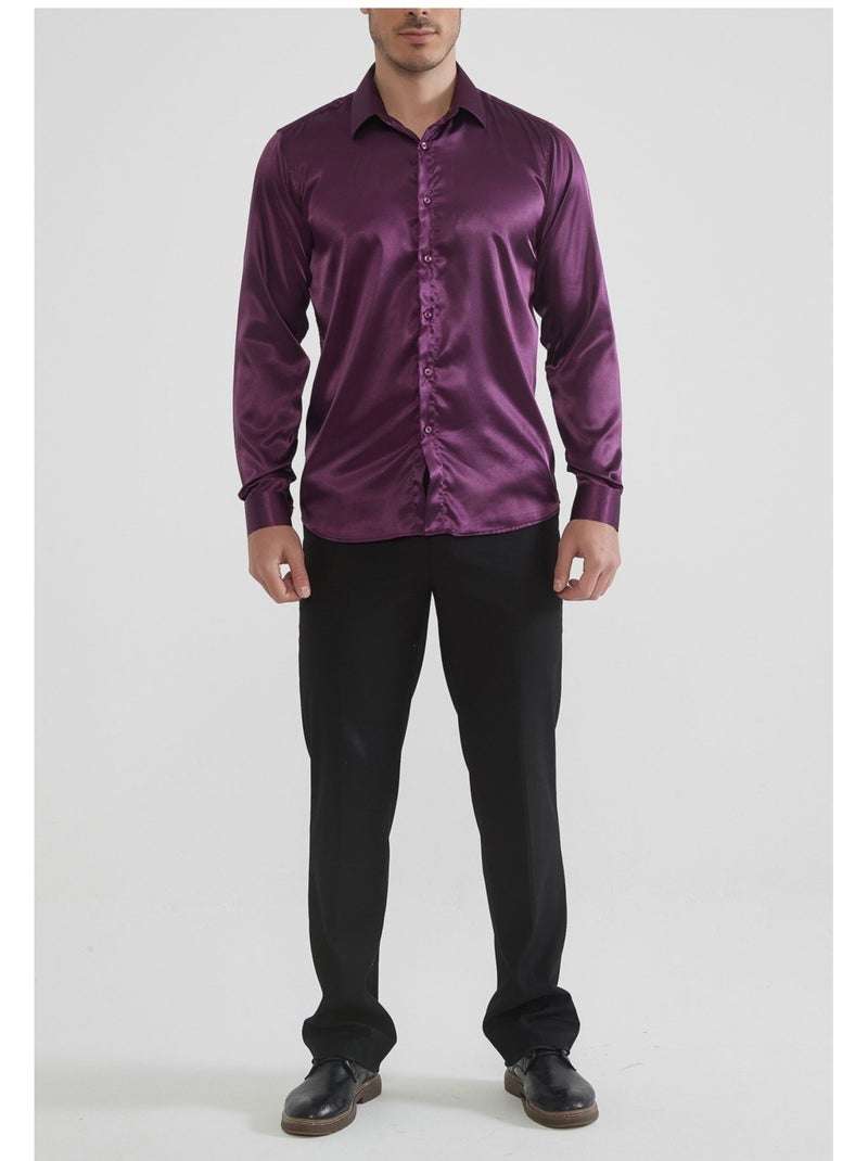Camisa de satén Kebello Violeta - Kiabi
