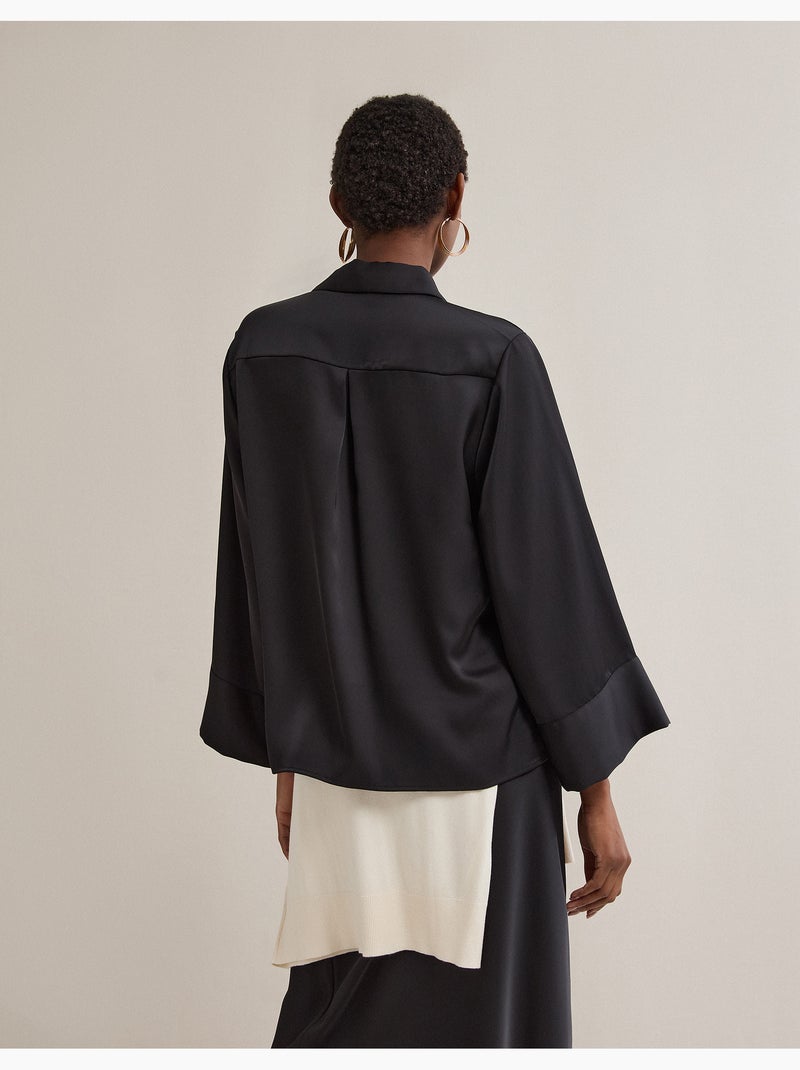 Camisa de satén, MO Fashion Negro - Kiabi