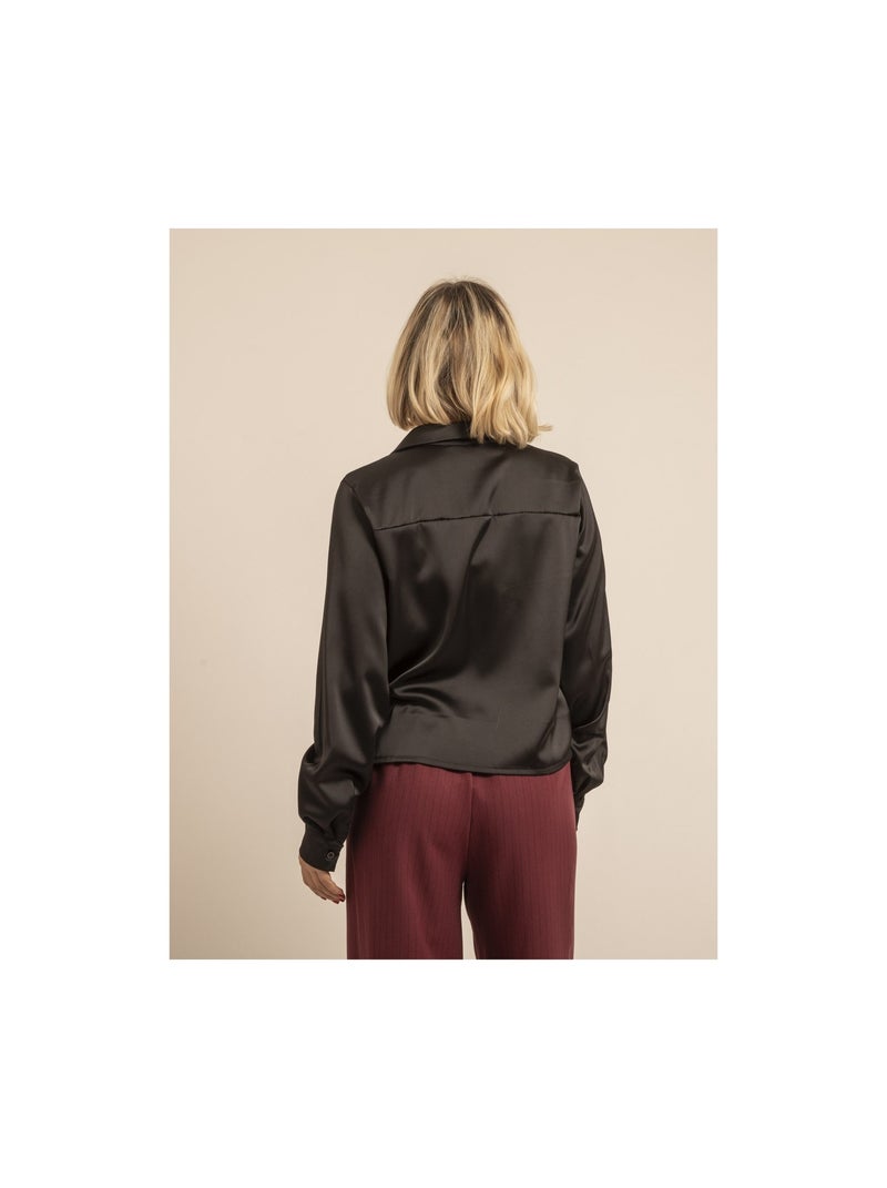 Camisa de satén OGUNE Negro - Kiabi