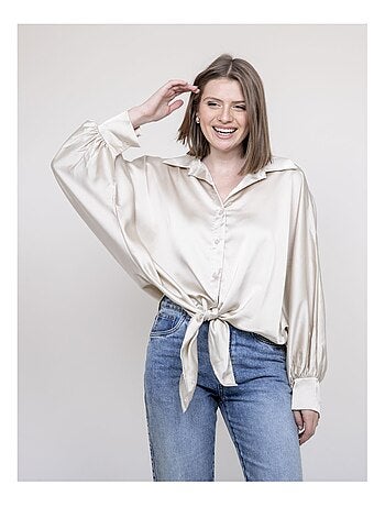 Camisa de satén para anudar OBANA