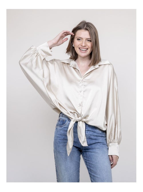 Camisa de satén para anudar OBANA - Kiabi