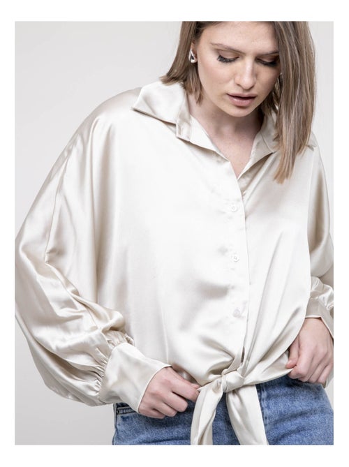 Camisa de satén para anudar OBANA - Kiabi