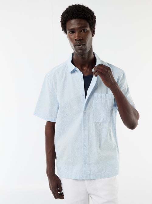 Camisa de seersucker de manga corta - Kiabi