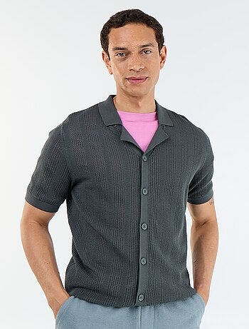Camisa de tejido calado de manga corta