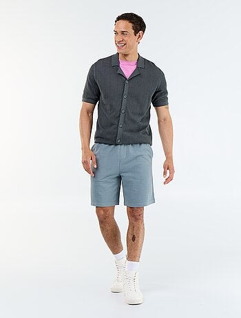 Camisa de tejido calado de manga corta