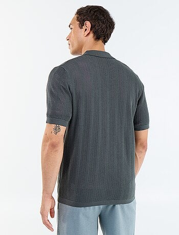Camisa de tejido calado de manga corta