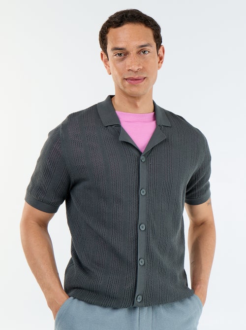 Camisa de tejido calado de manga corta - Kiabi