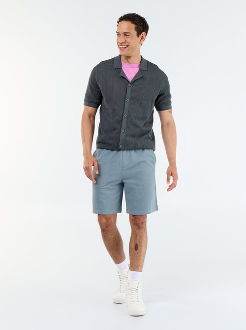 Camisa de tejido calado de manga corta - Kiabi