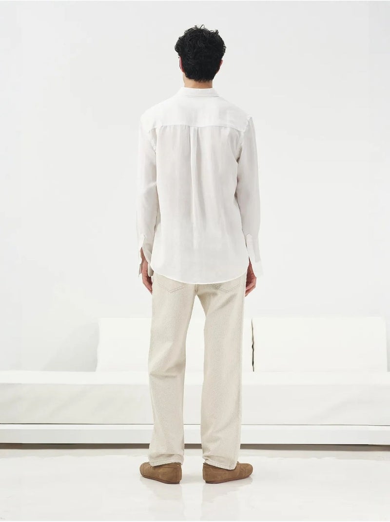 Camisa de tencel lisa con botones giesto Blanco - Kiabi