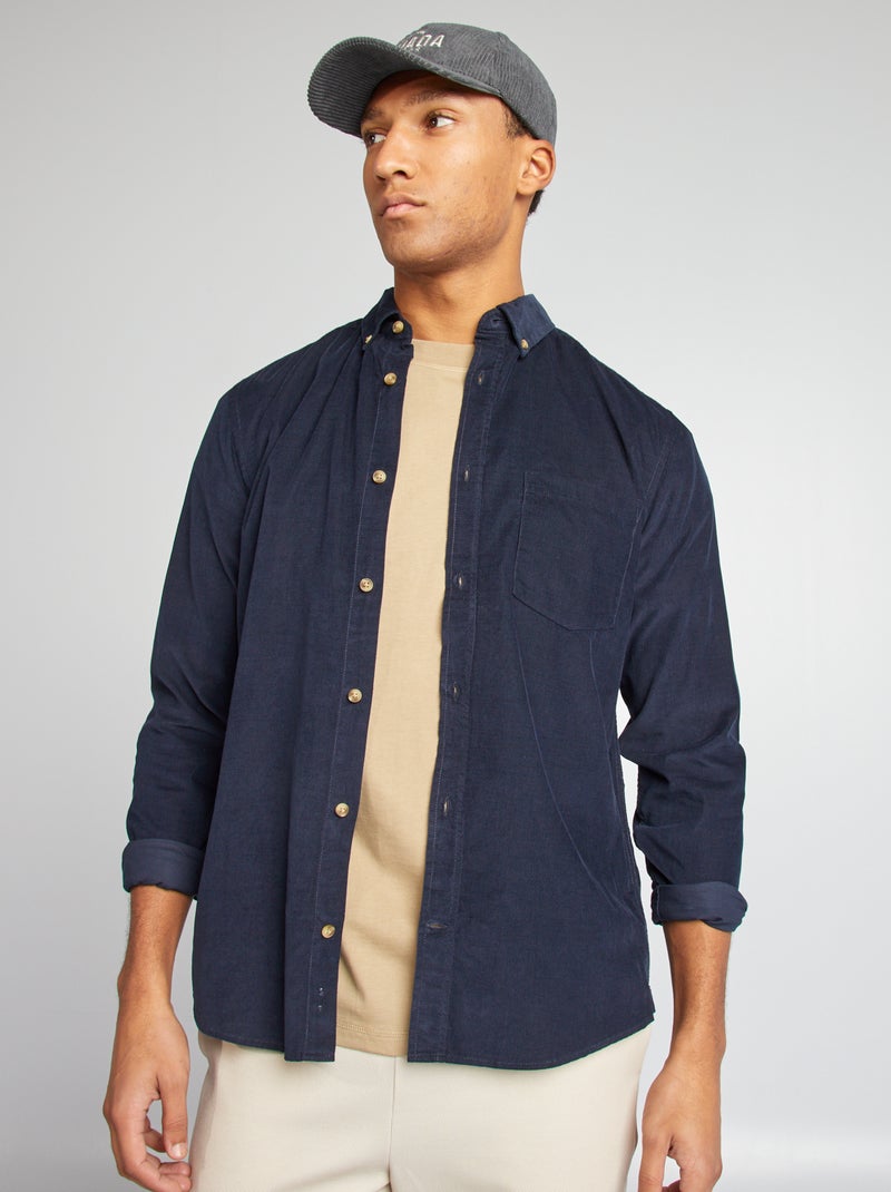 Camisa de terciopelo AZUL - Kiabi