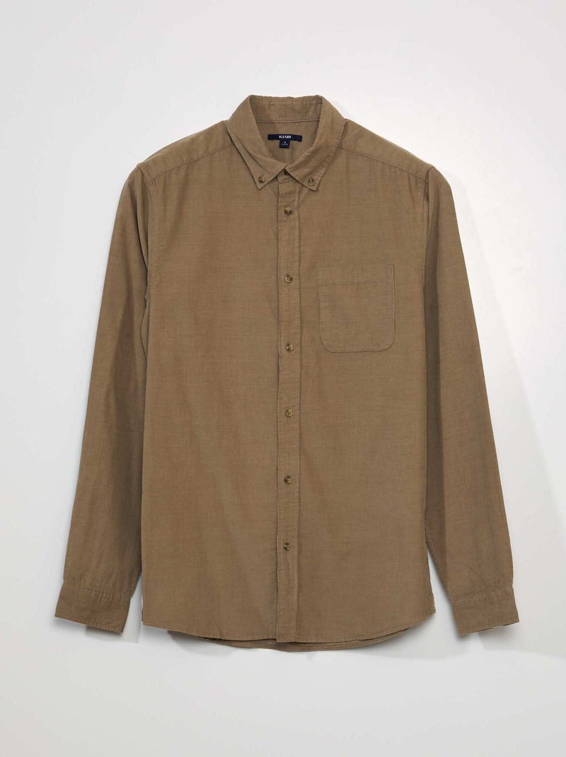 Camisa de terciopelo BEIGE - Kiabi