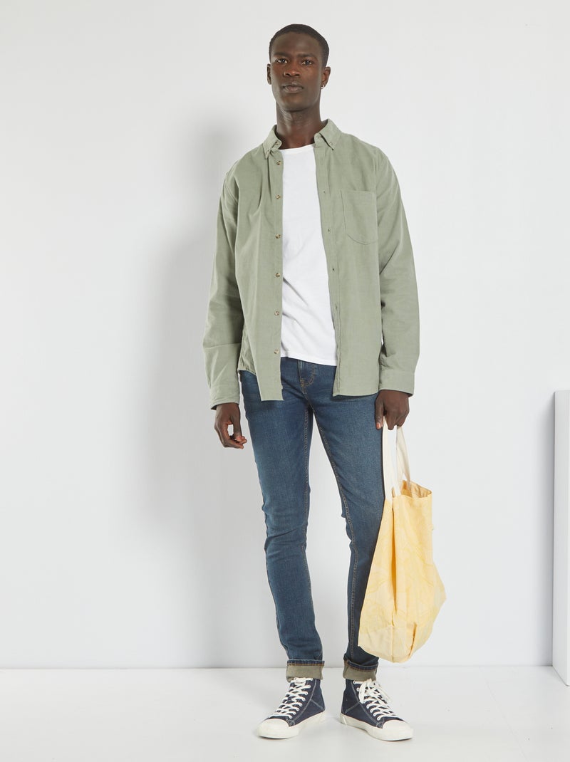 Camisa de terciopelo gris - Kiabi