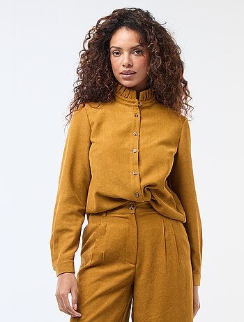 Camisa de terciopelo lisa