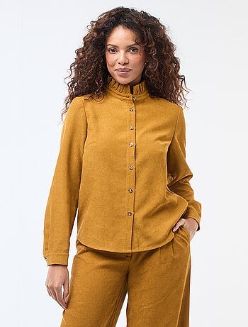 Camisa de terciopelo lisa