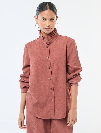 Camisa de terciopelo lisa