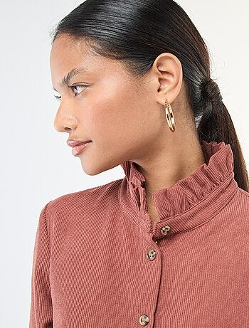 Camisa de terciopelo lisa