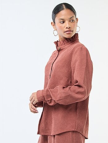 Camisa de terciopelo lisa