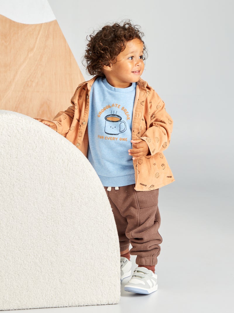 Camisa de terciopelo MARRON - Kiabi